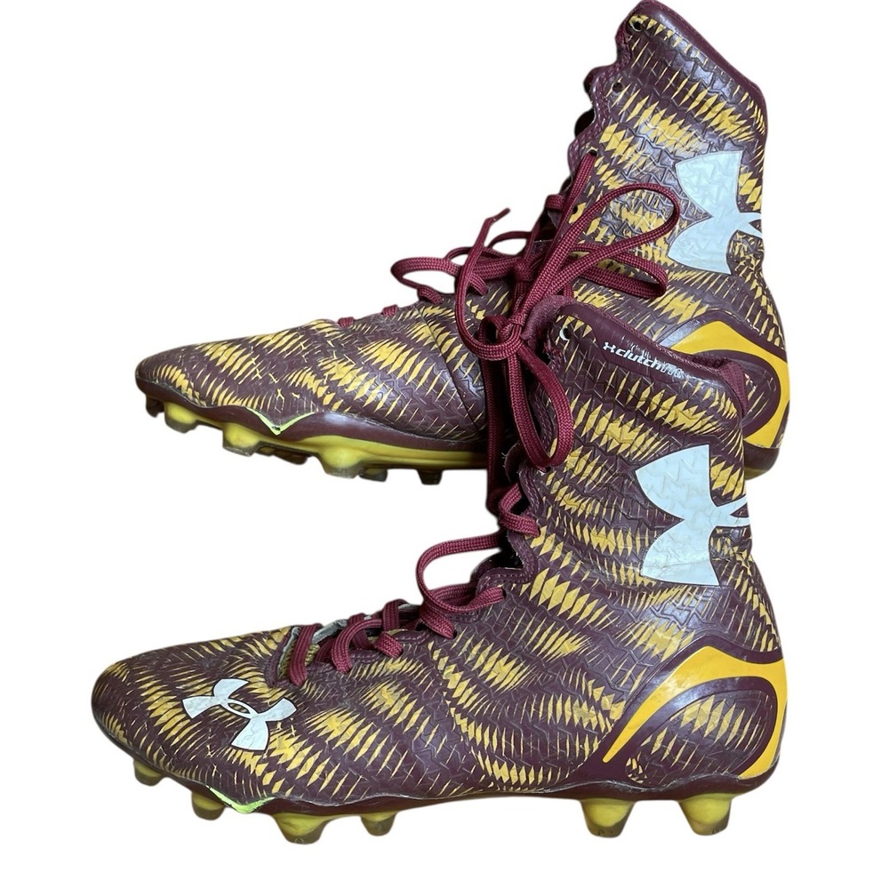 Under Armour Highlight MC. Football Cleats Size 8.5 Cardinal Gold EUC